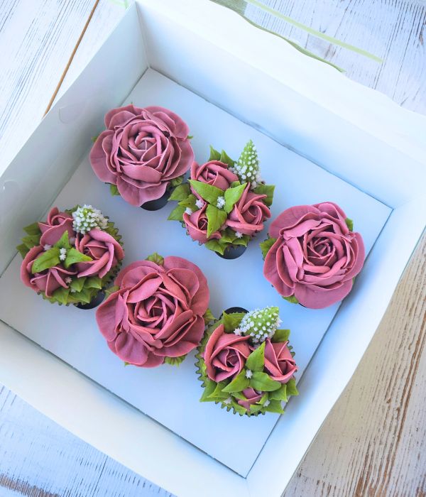 pink roses dusky flower cupcakes sweet dessert flowers edible cupcake cake floral petals eat