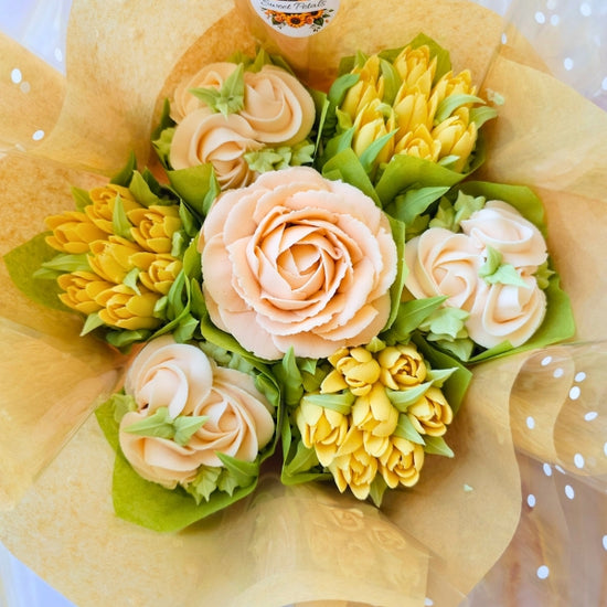 edible flower custom cupcake buttercream bouquet beautiful assortment colorado springs denver flowers you can eat